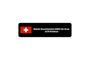 Decotafel/Miniletter 6 Decotafel / Miniletter / Kennzeicheneinleger UV Digitaldruck für PKW Kennzeichenhalter Schweiz 300x80mm