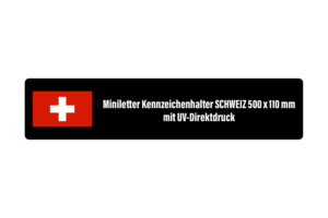 Decotafel/Miniletter 7 Decotafel / Miniletter / Kennzeicheneinleger UV Digitaldruck für PWK Kennzeichenhalter Schweiz 500x110mm